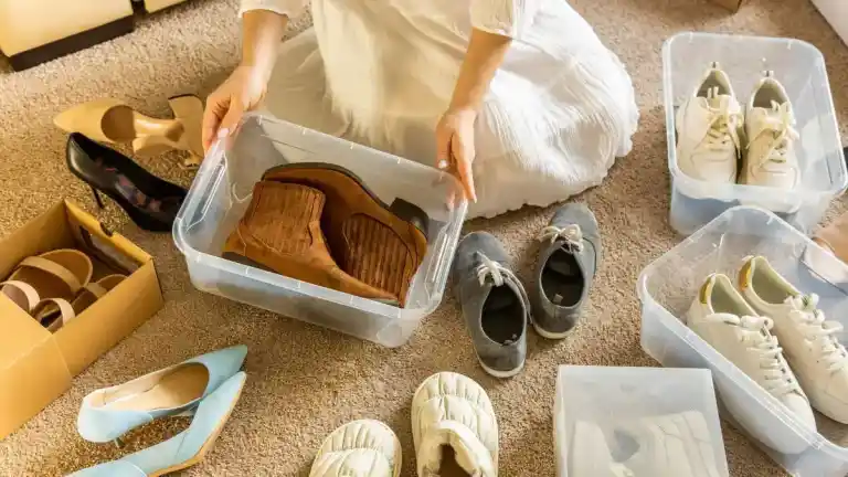 Imagen 1 de Set de 12 cajas apilables organiza zapatos desordenados