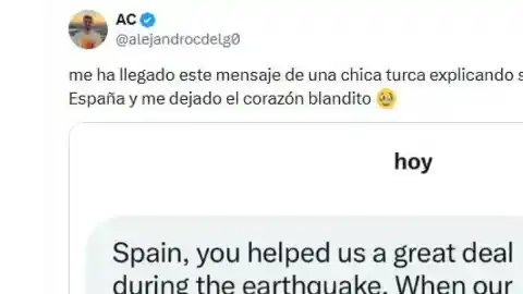 Imagen 1 de Muestra el mensaje directo que le ha enviado una mujer turca sobre España: es para estar muy orgullosos