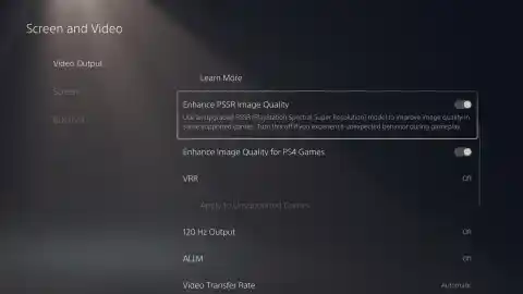 Imagen 1 de Sony admite que “Enhance PSSR Image Quality” solo funciona en juegos compatibles