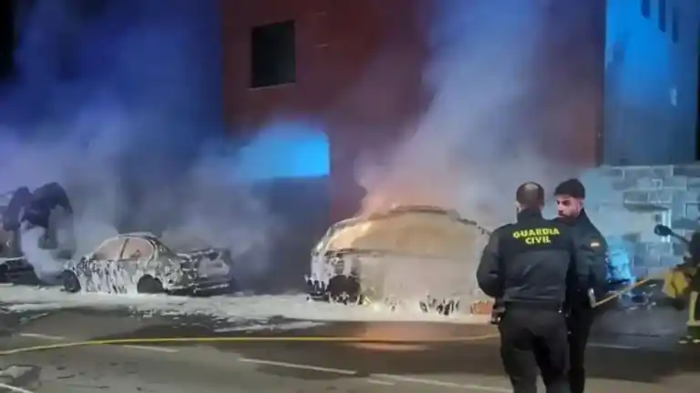 Imagen 1 de Detenido por quemar el coche del alcalde de San Cristóbal, tres vehículos más y la fachada de una casa
