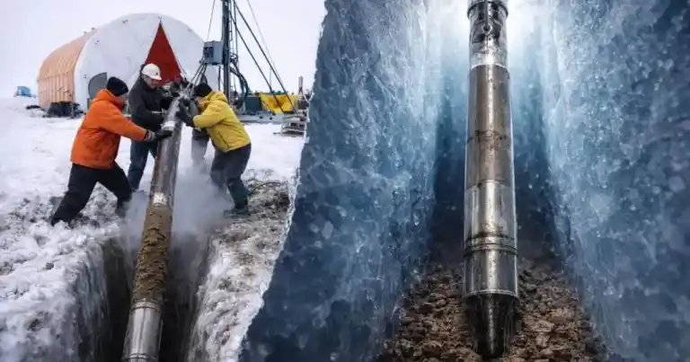 Imagen 1 de Científicos perforan 523 metros bajo el hielo de la Antártida occidental y obtienen un registro geológico que data de 23 millones de años.